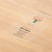 Invitations En Acrylique Mariage Rose Gold Ranunculus Pot en Grès Cérame (Poser)