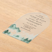 Invitations En Acrylique Mariage Rustic Pine Mountains (Poser)