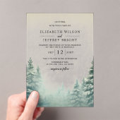 Invitations En Acrylique Mariage Rustic Pine Mountains (In situ (ordinateur de poche))