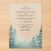 Invitations En Acrylique Mariage Rustic Pine Mountains (Recto)