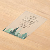 Invitations En Acrylique Mariage Rustic Pine Mountains (Poser)