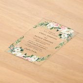 Invitations En Acrylique Mariage rustique avec arche florale rose (Poser)