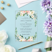 Invitations En Acrylique Mariage rustique avec arche florale rose (Insitu (Mariage))