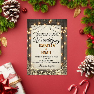 Invitations En Acrylique Mariage Rustique avec Fleurs et Feuillage Vintage