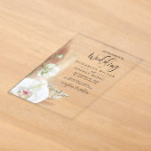 Invitations En Acrylique Mariage rustique boho herbe de Pampas orchidée bla (Poser)