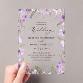 Invitations En Acrylique Mariage Rustique chic violet Fleurs (In situ (ordinateur de poche))