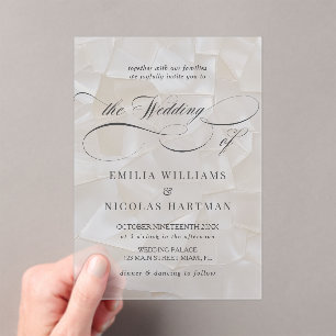 Invitations En Acrylique Mariage Script Élégant Moderne