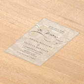 Invitations En Acrylique Mariage Script Élégant Moderne (Poser)