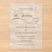 Invitations En Acrylique Mariage Script Élégant Moderne (Recto)