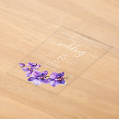 Invitations En Acrylique Mariage Script Orchidée Violette (Poser)