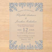 Invitations En Acrylique Mariage Silver Winter Snowflake (Recto)