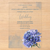 Invitations En Acrylique Mariage simple bleuets (Recto)