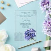 Invitations En Acrylique Mariage simple bleuets (Insitu (Mariage))
