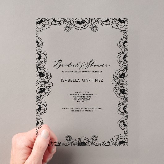 Invitations En Acrylique mariage simple classique moderne douche de mariage (In situ (ordinateur de poche))