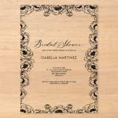 Invitations En Acrylique mariage simple classique moderne douche de mariage (Recto)
