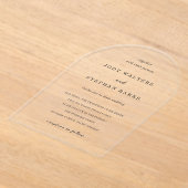 Invitations En Acrylique Mariage Simple Élégant (Poser)