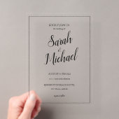 Invitations En Acrylique Mariage Simple Élégant Moderne (In situ (ordinateur de poche))
