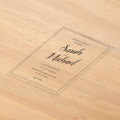 Invitations En Acrylique Mariage Simple Élégant Moderne (Poser)