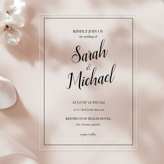 Invitations En Acrylique Mariage Simple Élégant Moderne