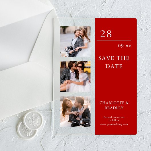 Invitations En Acrylique Mariage Simple Enregistrer La Photo Date