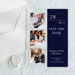 Invitations En Acrylique Mariage Simple Enregistrer La Photo Date<br><div class="desc">Mariage simple Enregistrer la date Photo Photo Mariage Acrylique Invitations comprend trois de vos photos préférées avec le texte "Enregistrer la date" dans élégante typographie de script moderne. Simple,  moderne et élégant pour la célébration de votre mariage. Conçu par ©2024 Evco Studio www.zazzle.com/store/evcostudioo</div>