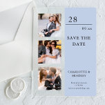 Invitations En Acrylique Mariage Simple Enregistrer La Photo Date<br><div class="desc">Mariage simple Enregistrer la date Photo Photo Mariage Acrylique Invitations comprend trois de vos photos préférées avec le texte "Enregistrer la date" dans élégante typographie de script moderne. Simple,  moderne et élégant pour la célébration de votre mariage. Conçu par ©2024 Evco Studio www.zazzle.com/store/evcostudioo</div>