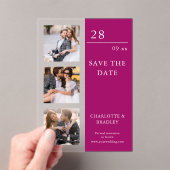Invitations En Acrylique Mariage Simple Enregistrer La Photo Date (In situ (ordinateur de poche))