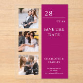 Invitations En Acrylique Mariage Simple Enregistrer La Photo Date (Recto)