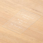 Invitations En Acrylique Mariage simple et élégant (Poser)