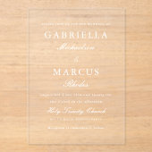 Invitations En Acrylique Mariage simple et élégant (Recto)