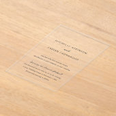 Invitations En Acrylique Mariage simple et élégant (Poser)