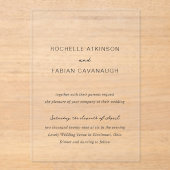 Invitations En Acrylique Mariage simple et élégant (Recto)