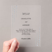 Invitations En Acrylique Mariage simple luxe diamants (In situ (ordinateur de poche))