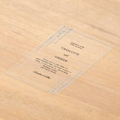 Invitations En Acrylique Mariage simple luxe diamants (Poser)