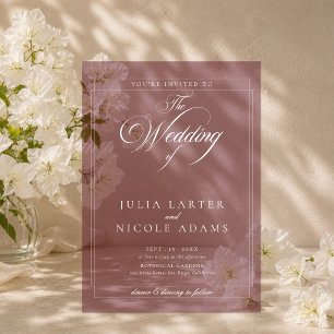 Invitations En Acrylique Mariage simple minimaliste burgundy ivoire classiq