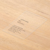 Invitations En Acrylique Mariage Simple Moderne (Poser)