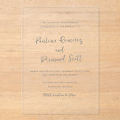 Invitations En Acrylique Mariage Simple Moderne (Recto)