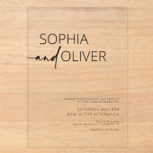 Invitations En Acrylique Mariage Simple Moderne (Recto)