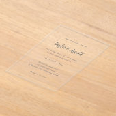 Invitations En Acrylique Mariage Simple Moderne (Poser)