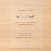 Invitations En Acrylique Mariage Simple Moderne (Recto)