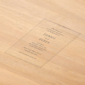 Invitations En Acrylique Mariage simple moderne (Poser)