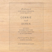 Invitations En Acrylique Mariage simple moderne (Recto)