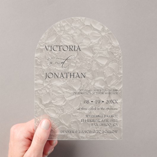 Invitations En Acrylique Mariage simple moderne (In situ (ordinateur de poche))