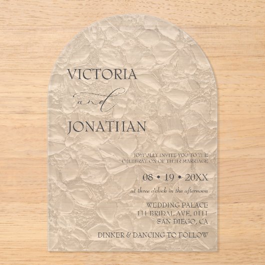 Invitations En Acrylique Mariage simple moderne (Recto)