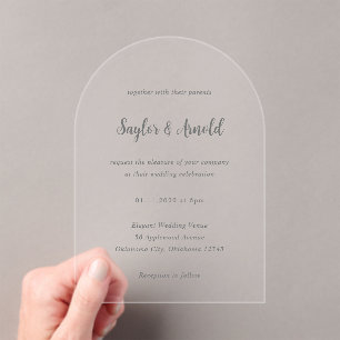 Invitations En Acrylique Mariage Simple Moderne