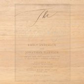 Invitations En Acrylique Mariage simple moderne calligraphie dorée (Recto)