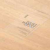 Invitations En Acrylique Mariage simple moderne élégant (Poser)