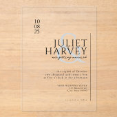 Invitations En Acrylique Mariage simple moderne élégant (Recto)