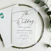 Invitations En Acrylique Mariage simple moderne noir et blanc