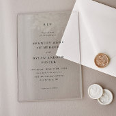 Invitations En Acrylique Mariage simple noir et blanc élégant